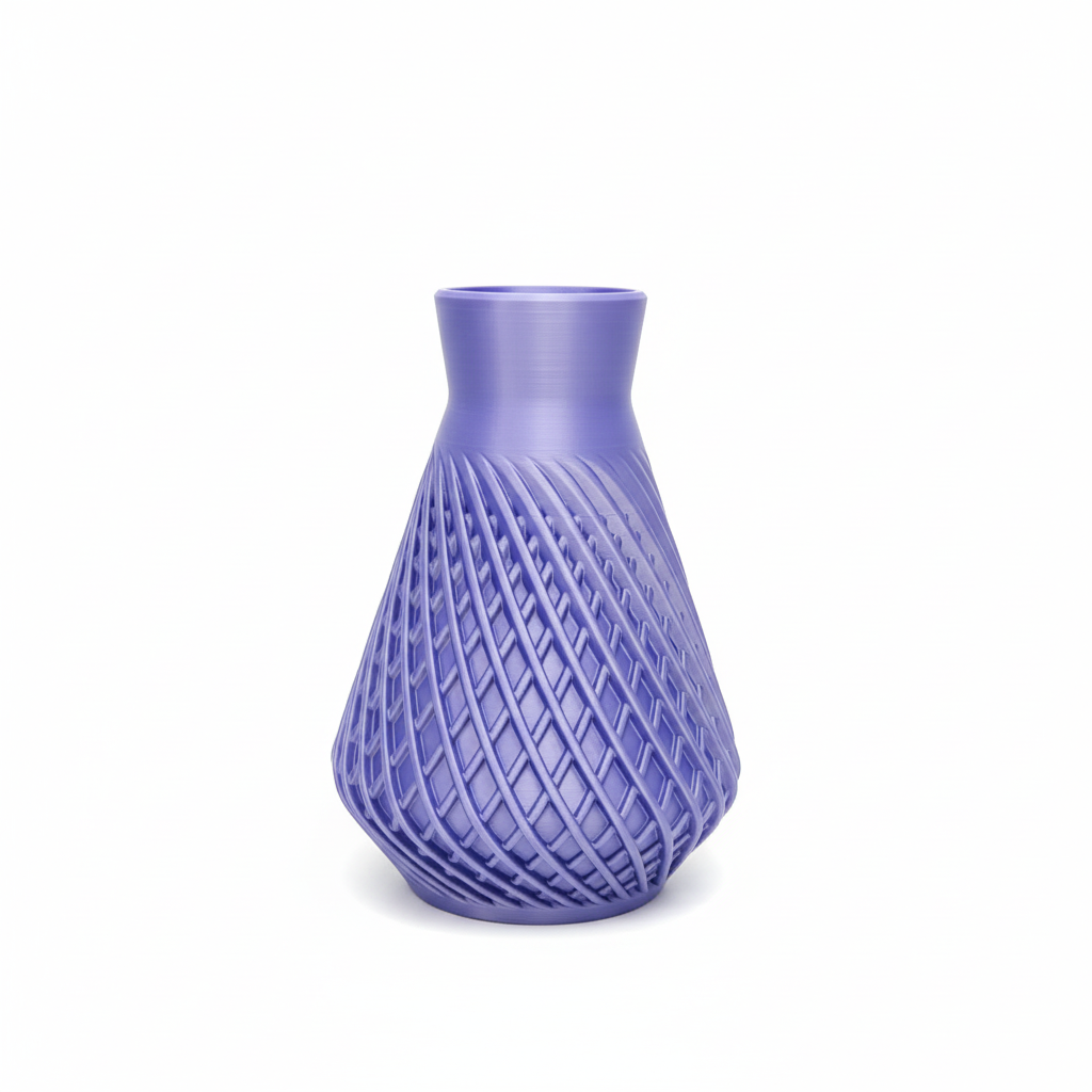Purple lattice vase - front view