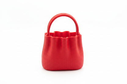 Red bag angled view with white background